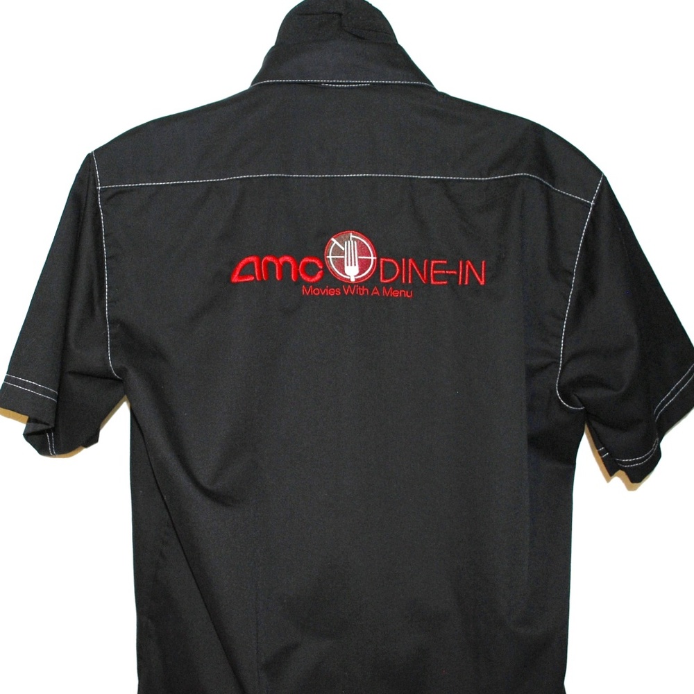 Unisex Amc Movie Theater Uniform Bowling Shirt Top View 3